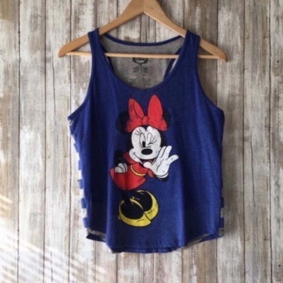 Minnie Mouse Blue Striped Tank - Picture 1 of 5